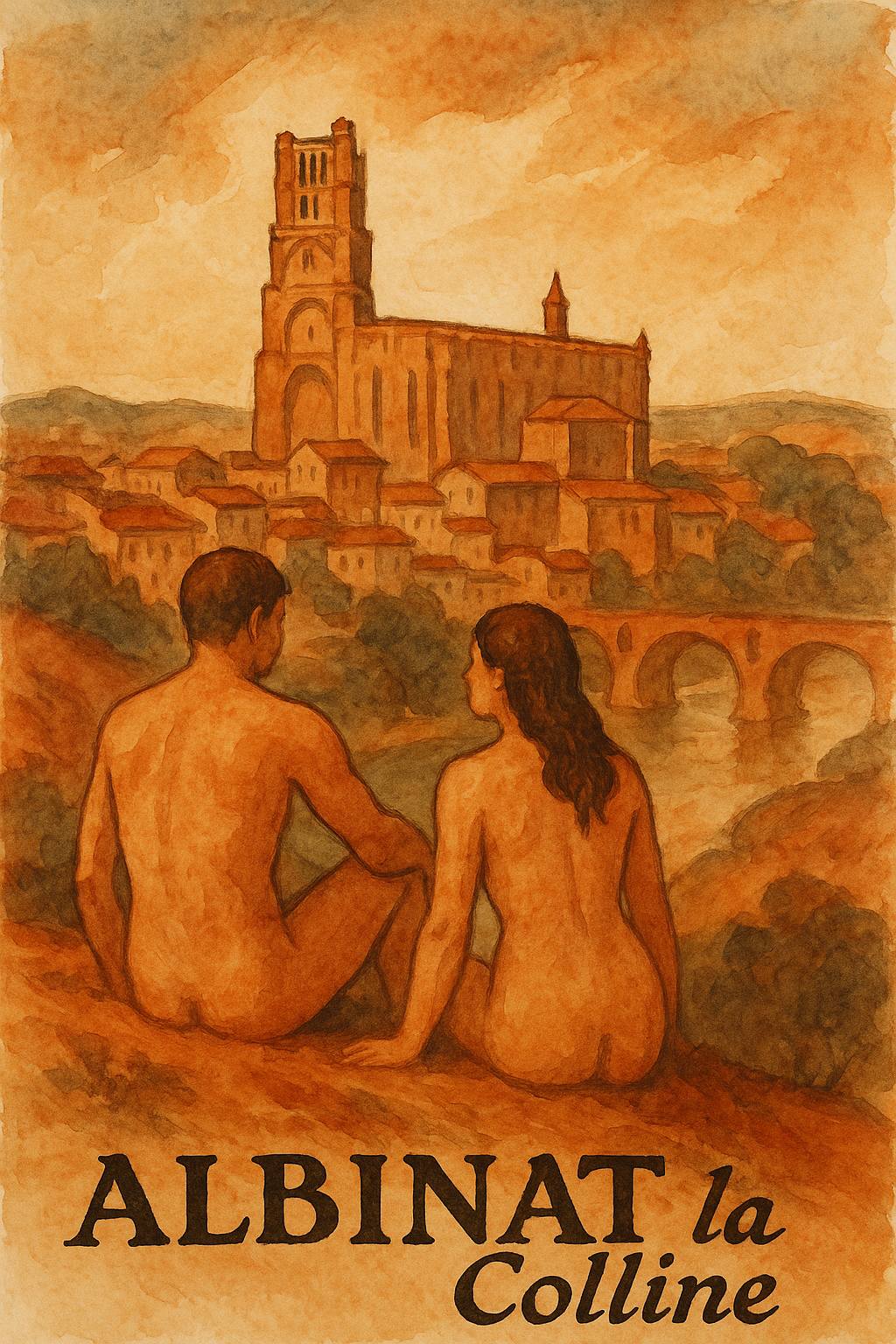 ALBINAT la Colline - Vue de la façade et du jardin avec la cathédrale en arrière-plan